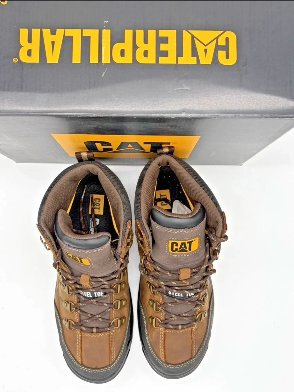 Caterpillar Brown and Black Steel Toe Men’s Work Boots